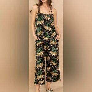 Print Fresh Cami Cropped Set Bagherra Leopard Size Small